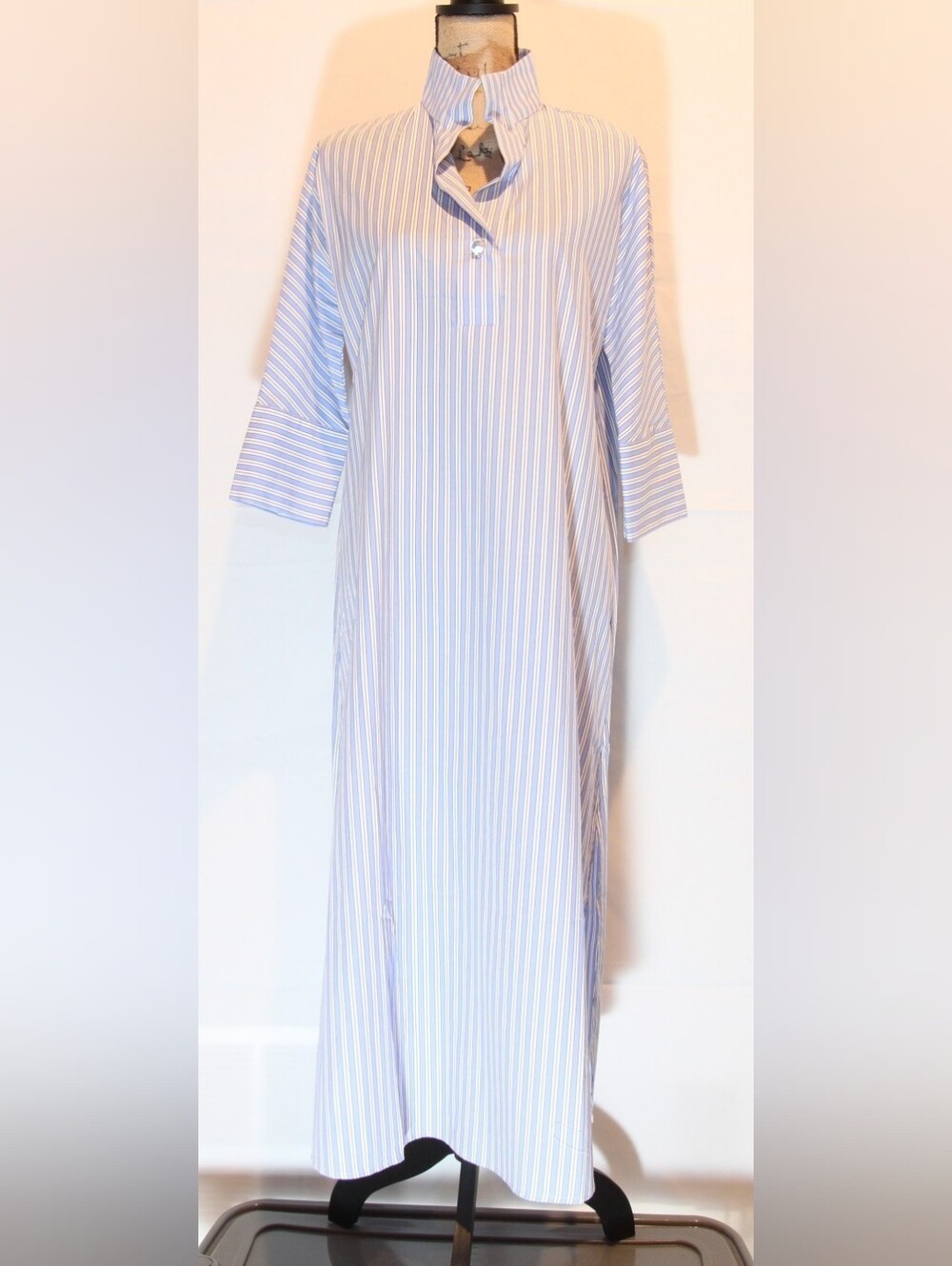 Tuckernuck Blue and White Striped Maxi Shirt Dress